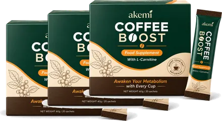 Akemi Coffee Boost 3 boxes, 60 sachets